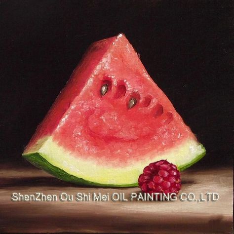 Cheap oil painting, Buy Quality paintings on canvas directly from China oil painting on canvas Suppliers: Hand Painted Modern Triangle Watermelon for Restaurant Decoration Handmade Summer Fruit Still Life Oil Painting On Canvas Enjoy ✓Free Shipping Worldwide! ✓Limited Time Sale ✓Easy Return. Watermelon Canvas Painting, Watermelon Paintings, Watermelon Still Life, Watermelon Painting, Fruit Still Life, Watermelon Art, Beautiful Oil Paintings, Food Painting, Still Life Oil Painting