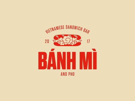 Logo design for Bánh Mì sandwich bar in Budapest by Rohmann Nóra Logo Typo, Luxe Logo, Chinese Logo, Logo Luxe, Typo Logo Design, Sandwich Bar, Beautiful Logos Design, Food Logo Design, Typo Logo