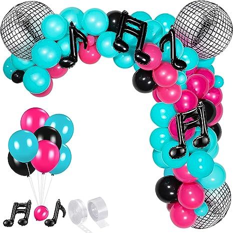 Amazon.com: Music Balloons Birthday Balloon Garland Arch Kit, Disco Ball Balloon, 5 Inch 10 Inch Rose Red Blue Black Latex Balloon, Music Note Foil Balloon for Karaoke Birthday Decor (Classic Series) : Home & Kitchen Music Party Theme Decoration, Matte Balloons, Karaoke Birthday, Birthday Balloon Garland, Ball Balloons, Teal Balloons, Music Themed Parties, Balloon Pop, Balloon Kit