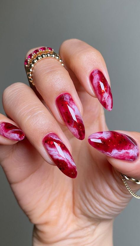 Nails Rose, Red Nail Art, Casual Nails, Red Nail Designs, Gel Tips, Marble Nails, Nail Art Ideas, Fire Nails, Nail Polishes