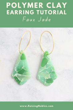 Faux Jade Polymer Clay Tutorials, How To Make Polymer Clay Look Like Stone, Polymer Beads Tutorial, Polymer Clay Finishing, Marbled Polymer Clay Tutorials, Polymer Clay Gemstone Tutorials, Stone Clay Earrings, Translucent Polymer Clay Jewelry, How To Use Resin On Polymer Clay