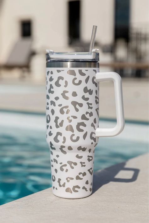 Sippin' Pretty White Leopard 40 oz … curated on LTK Girls Cup, Leopard Tumbler, Drink Tumbler, White Lilac, Drinks Tumbler, Custom Tumbler Cups, 40oz Tumbler, White Leopard, Custom Tumbler