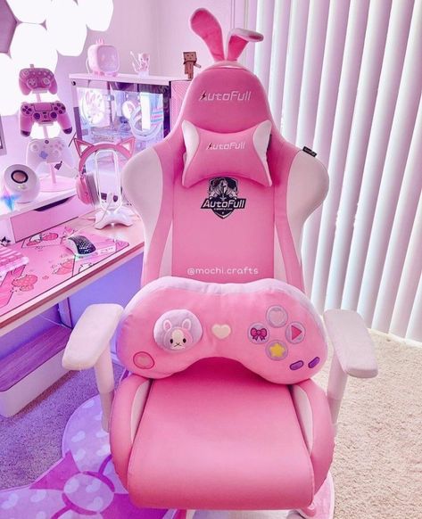 Dva Gaming Chair, Pink Pc, Gamer Chair, Chaise Gaming, 30th Birthday Decorations, Beauty Room Decor, Cute Cartoon Characters, Gaming Room Setup, Office Crafts