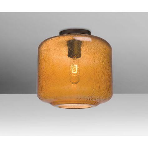 Besa Lighting Niles Bronze One Light Flush Mount With Amber Bubble Glass Niles10amc Br | Bellacor Bubble Pattern, Glass Cylinder, Semi Flush Lighting, The Bubble, Light Fixtures Flush Mount, Bubble Glass, Glass Holders, Semi Flush Mount, Flush Mount Lighting