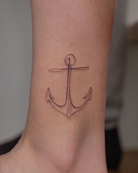 Delicate Anchor Tattoos For Women, Sea Anchor Tattoo, Fineline Anchor Tattoo, Love Anchor Tattoo, Fine Line Anchor Tattoo, Anchor Tattoos For Women, Anchor Sketch, Simple Anchor Tattoo, Tiny Anchor Tattoo