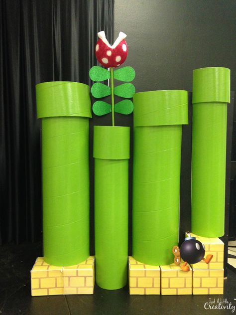 Kids Church Stage Design, Mario Vbs, Kids Church Stage, Penny Wars, Cinema Decoration, Mario Car, Mario Bedroom, Mario Bros Birthday Party Ideas, Mario Crafts