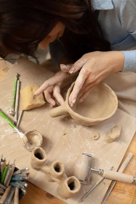 Throwing Clay Aesthetic, Pottery Class Outfit, Pottery Class Aesthetic, Clay Workshop, Ceramic Making, Throwing Clay, Pottery Lessons, Pottery Workshop, Ceramic Workshop