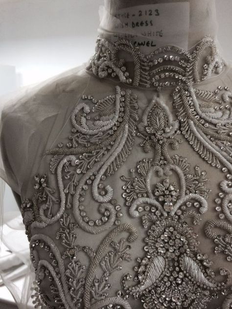 Photo (ZsaZsa Bellagio Tumblr)                                                                                                                                                                                 More Meringue Desserts, Detail Couture, Catherine Deane, Tambour Beading, Haute Couture Embroidery, Tambour Embroidery, Creative Costumes, Couture Embroidery, Chanel Couture