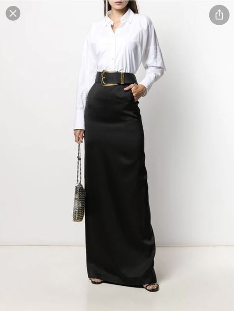 Trendy Business Outfits, Sew Clothing, Maxi Skirt Outfit, Business Skirt, Silk Maxi Skirt, Maxi Skirt Outfits, Black Friday Promotions, Skirt Outfit, Straight Skirt