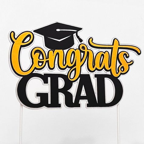 Graduation Cake Topper - Congrats Grad Congrats Cake Topper, Simple Graduation Cakes, College Graduation Cakes, Graduation Cake Topper, 3d Cake Toppers, Graduation Cake Toppers, Kids Graduation, Birthday Cake Topper Printable, Graduation Cake