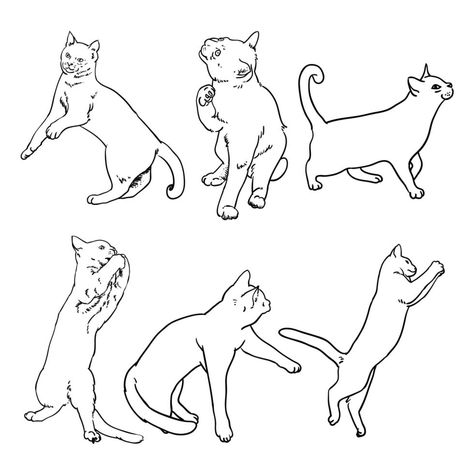 Coolest Drawings, Cat Line Drawing, Line Drawing Images, Cat Outline, Kitten Drawing, Tattoo Outline Drawing, Vector Art Design, Cat Sketch, Simple Line Drawings