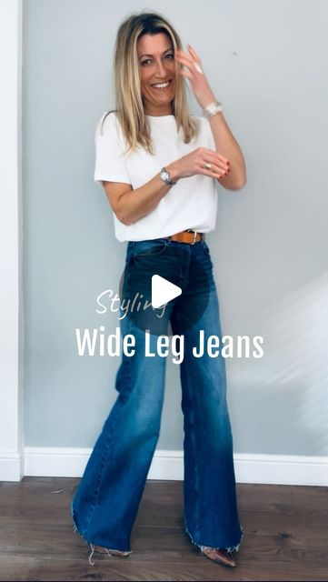 Wide Leg Raw Hem Jeans Outfit, Abi Loves Style, Wide Leg Jean Blazer Outfit, High Waisted Wide Leg Jeans Outfit Chic, Wide Leg Jeans With Heels, Wide Leg Jeans Work Outfit, High Waist Wide Leg Jeans Outfit, Wide Leg Jeans With Boots, Raw Hem Jeans Outfit