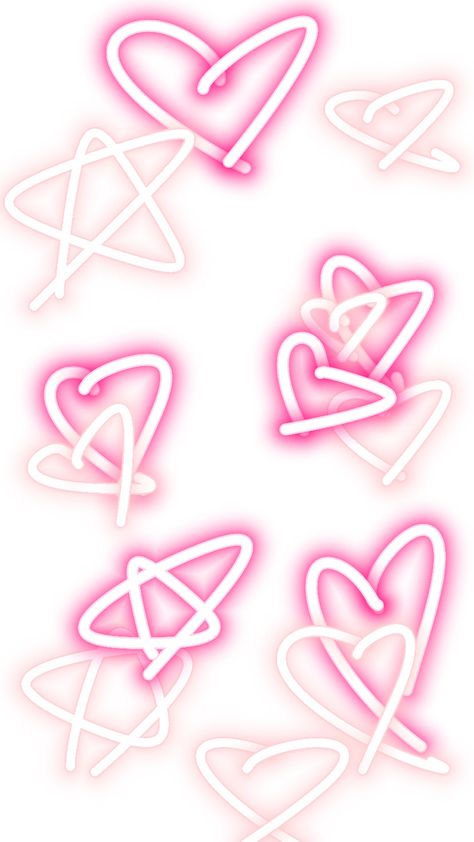 Neon Hearts, Heart Collage, Love Pink Wallpaper, Fun Wallpaper, Wallpaper Iphone Neon, Plain Wallpaper, Preppy Wallpaper, Instagram Ideas, Wallpaper Ideas