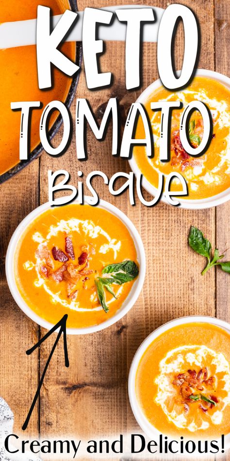 Keto Tomato Bisque Soup, Keto Tomato Basil Soup Easy, Keto Creamy Tomato Soup, Low Carb Tomato Bisque Soup, Keto Bisque, Keto Tomato Soup Recipes, Keto Tomato Basil Soup, Soups For Diabetics, Bariatric Soups