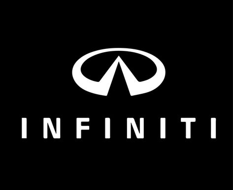 Infiniti Brand Logo Car Symbol With Name White Design Japan Automobile Vector Illustration With Black Background Infinity Car, Car Symbol, Logo Moodboard, Logo Infinity, Car Symbols, Logo Car, Instagram Logo, Car Logos, Infiniti Logo