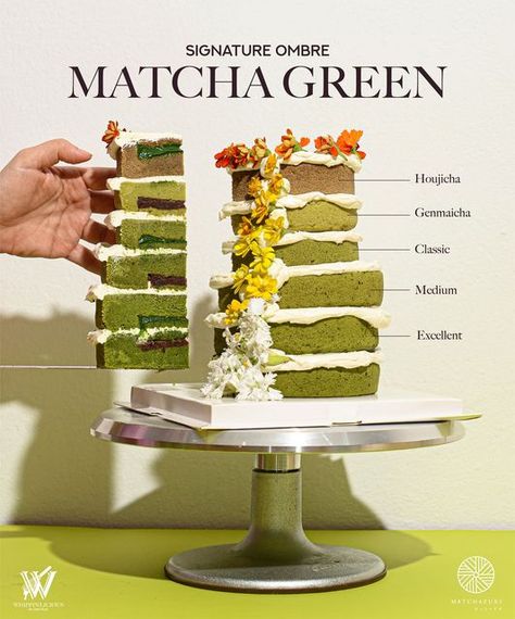 Whippin’licious by Chef Ploy on Instagram: "Specially whipped for all Matcha Lovers! 🍵💚 Introducing all new MATCHA GREEN SIGNATURE OMBRE that combines all the complex tastes of Matchazuki’s Japanese Matcha into a beautifully majestic multi-layered celebrate cake 🎂complemented by Italian butter cream and the sweet tastes of adzuki bean fillings 💗 In special collaboration with @matchazuki.th ,premium Japanese Matcha . . . . . . . 💜Pre-Order available now! 💜Delivery via Grab Express in Bangko Wedding Cake Matcha, Matcha Wedding Cake, Matcha Cake Decoration, Italian Butter, Double Layer Cake, Matcha Dessert, Matcha Cake, Adzuki Beans, Ombre Cake