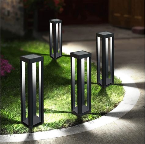 Solar Floor Lamp Solar Pathway Lights Outdoor Waterproof 19", 4 Pack Outdoor Floor Lamps Stainless Steel Decorative, Solar Path Lights for Walkway Pathway Yard Garden Patio Driveway Patio Lamp, Solar Patio Lights, Solar Spot Lights, Solar Path Lights, Lantern Floor Lamp, Solar Deck Lights, Solar Pathway Lights, Pathway Lights, Deck Lights