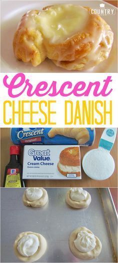 Crescent Roll Cheese, Danishes Recipe, Cheese Danishes, Cheese Danish Recipe, Danish Recipe, Crescent Recipes, Funnel Cakes, Coconut Dessert, Cheese Danish