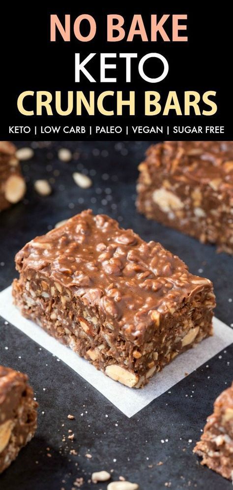 Chocolate Crunch Bars, Keto Quiche, Dinner Sandwich, Crunch Bars, Keto Bars, Ketogenic Desserts, Postre Keto, Crunch Bar, Chocolate Crunch