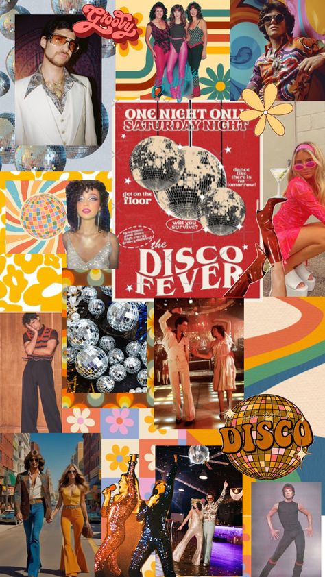 70s Inspired Birthday Party, 70s Disco Party Aesthetic, Disco Party 70s, 70 Theme Party Ideas, 70s Party Aesthetic, 40th Theme Party Ideas Women, Disco Fever Outfit, 70 Party Ideas 70s Theme, 70s Decorations Party