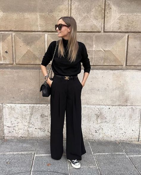 Black Wide Leg Pants Outfit Casual, Black Wide Leg Pants Outfit, Wide Leg Pants Outfit Casual, Wide Leg Pants Outfit, Leg Pants Outfit, Pants Outfit Casual, Black Wide Leg Pants, Style Winter, Street Style Winter