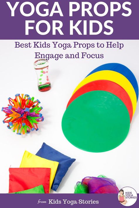 YOGA PROP IDEAS FOR KIDS! And stuff you probably have at home or in the classroom!  Tons of fun and simple ideas to incorporate props into teaching kids yoga.  Keep their attention throughout your class, brain break, or simply at home!  Kids Yoga Stories Preschool Yoga, Kid Yoga Lesson Plans, Yoga Lesson Plans, Yoga Games, Childrens Yoga, Yoga Nature, Yoga Story, Kids Yoga Poses, Yoga Lessons