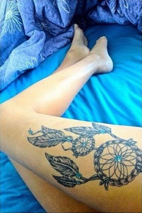 Blue Dreamcatcher Tattoo | Tattoo Ideas and Inspiration Positive Tattoos, Atrapasueños Tattoo, Dream Catcher Tattoo Design, Dream Catcher Tattoo, Perfect Tattoo, Inspiration Tattoos, Most Popular Tattoos, Feather Tattoos, Dream Tattoos