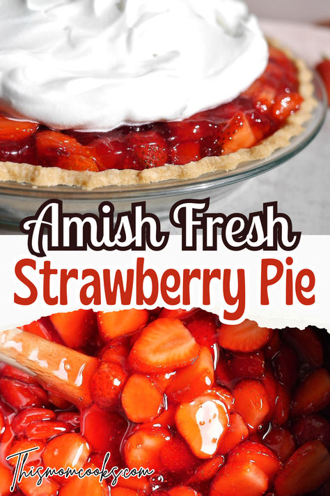 This deliciously fresh strawberry pie from Amish and Mennonite cookbooks is the best we have tried yet! Amish Recipes Dessert, Amish Pie Recipes, Strawberry Pie Recipe Easy, Amish Recipes Authentic, Country Meals, Fresh Strawberry Pie Recipe, Amish Pie, Best Amish Recipes, Yummiest Food