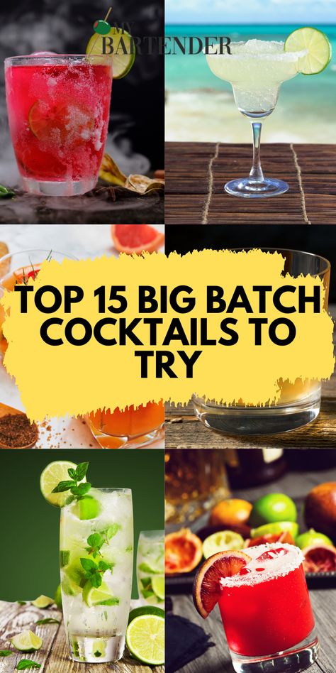 when you have a large gathering, it can be challenging to supply drinks for everyone.You don’t want to spend all your time creating cocktails for everyone. So, you’ll need a catch-all that’ll save you time and keep everyone happy.Big-batch cocktails are perfect for this with their large serving sizes! Use the following big-batch cocktails as inspiration for your next gathering. Large Format Cocktails, Big Batch Cocktails Vodka, Large Quantity Alcoholic Drinks, Large Batch Whiskey Cocktails, Large Batch Party Cocktails, Party Cocktails Big Batch, Batch Cocktail Recipes, Big Batch Cocktails, Alcoholic Drinks Vodka