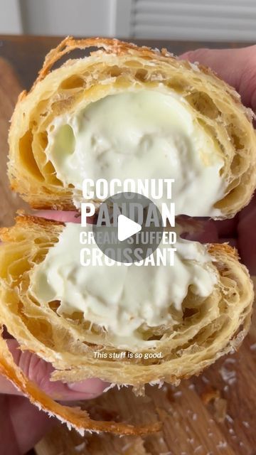 Cream Filled Croissant Recipe, Coconut Croissant, Croissant Filling Ideas, Costco Croissants, Filled Croissant Recipe, Vietnamese Coffee Recipe, Filled Croissants, Diplomat Cream, Asian Grocery Store