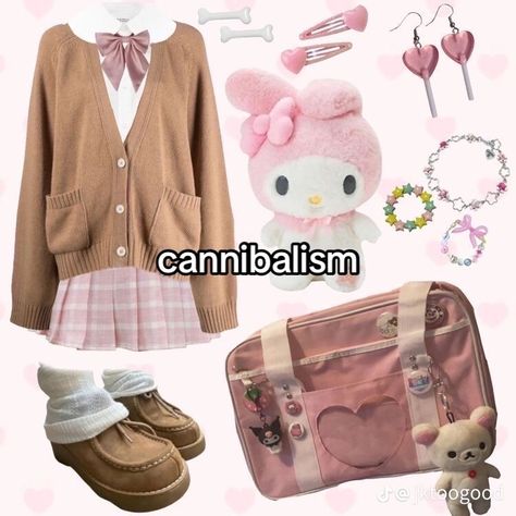 Cutecore Outfit, Sanrio Outfits, Kawaii Outfit Ideas, Kawaii Clothing, Bear Brown, Pastel Outfit, Clothing Cute, Kawaii Fashion Outfits, Brown Outfit