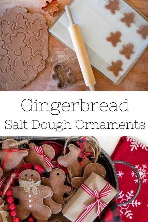 Gingerbread Salt Dough, Thrifty Christmas, Salt Dough Christmas Ornaments, Salt Dough Crafts, Cinnamon Ornaments, Budget Christmas, Gingerbread Diy, Gingerbread Crafts, Gingerbread Christmas Decor