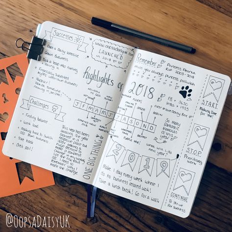 Journal Reflection - Monthly & Annual Reviews - Oops a Daisy UK Bullet Journal Reflection, Bullet Journal Review, Bullet Journal Layout Templates, Journal Reflection, End Of Year Review, Bullet Journal Page, Year Review, January Bullet Journal, Annual Review