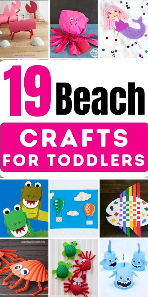 If you’re looking for fun beach crafts to do with your kids this summer, here are some beach crafts for toddlers that are fun and easy to make and can be a great activity that your kids will enjoy doing together. Easy Summer Crafts For Toddlers, Ocean Art For Kids, Preschool Beach Crafts, Beach Crafts For Toddlers, Outdoor Crafts For Kids, Diy Beach Crafts, Seashell Crafts For Kids, Ocean Crafts Preschool, Sea Life Crafts