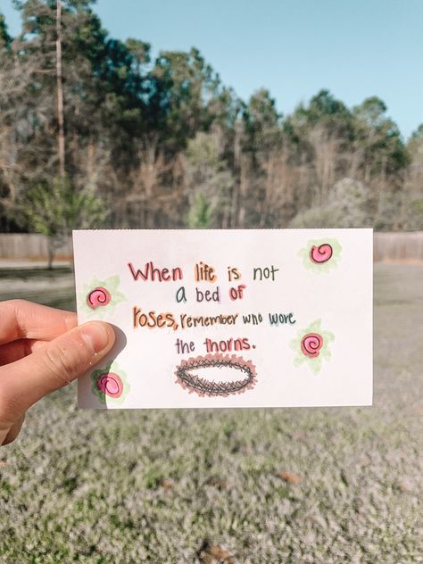 Cute Bible Verse Sticky Notes, Jesus Sticky Notes, Bible Notecards, A Bed Of Roses, Bible Doodles, Journal Bible Quotes, Bible Cards, Cute Bible Verses, Verse Cards