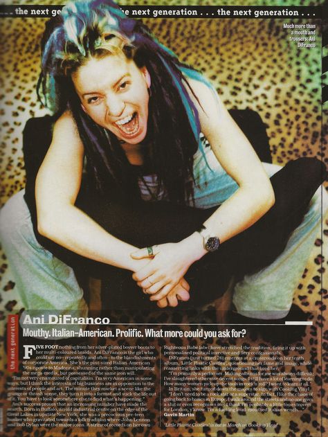 Ani Difranco, 90s Women, Magazine Scans, Corporate America, 90s Music, Women In Music, Music Magazines, The Girl Who, Editorial