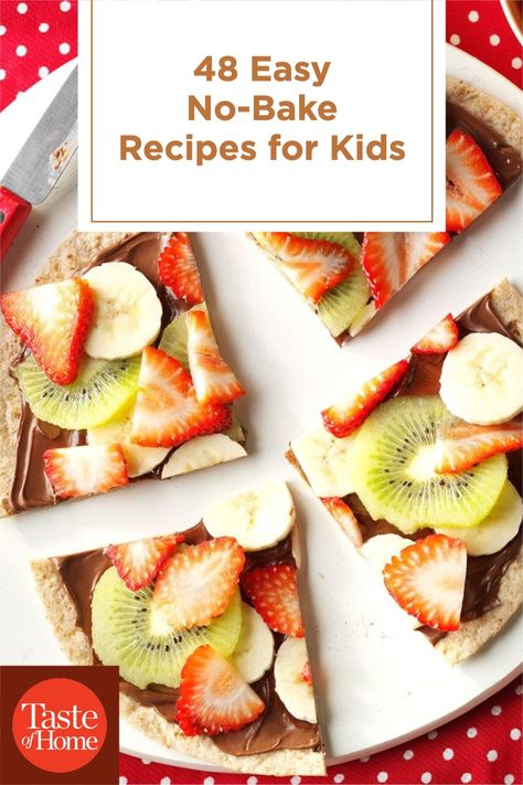 Aprons on, everybody! These no-bake recipes for kids will make the whole family happy. No Bake Recipes For Preschoolers, Easy Food Demonstration Ideas, No Bake Recipes For Classroom, Cooking In The Classroom No Bake, Summer Cooking With Kids, No Bake Cooking In The Classroom, Fun Summer Food For Kids, No Bake Food For Kids To Make, Vbs Meals For Kids