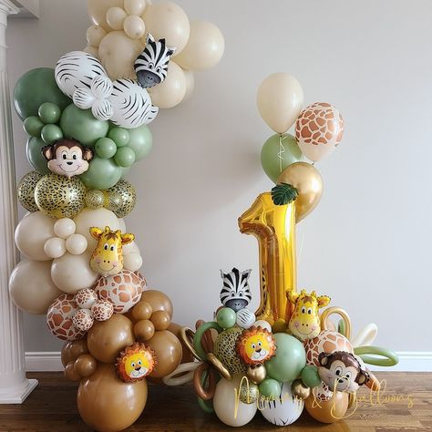 Safari Balloons Decoration, Safari Birthday Balloon Garland, Wild One Birthday Balloon Arch, Animals Balloons Decoration, Party Animal Balloon Arch, Safari Animal Birthday Party Decoration, Animal Party Theme Decoration, Wild One Balloon Decor, Wild One Balloons