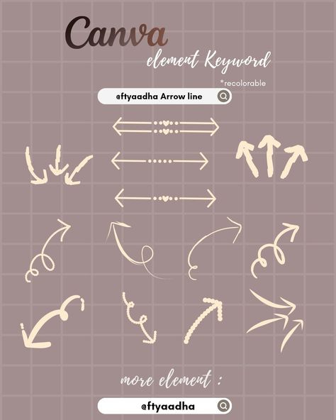 Canva Element Keyword Arrow Line canvavegetab Arrow Line, Canva Keywords, Keyword Elements Canva, Graphic Shapes Design, Alphabet Photos, Presentation Design Layout, Canva Tips, Desain Buklet, Canva Element Keyword