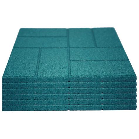 RevTime Dual-Side Garden Paver in Green | Wayfair Rubber Pavers, Rubber Paver, Garden Pavers, Travertine Pavers, Paver Tiles, Exterior Tiles, Rubber Tiles, Pool Coping, Motor Homes