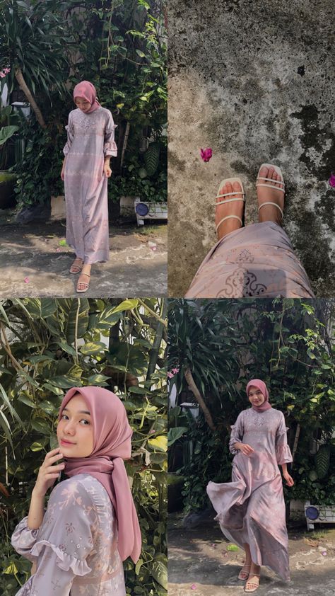 Raya Ootd Pose, Hijab Poses Instagram, Raya Pose Ideas, Ootd Poses Ideas, Ootd Photo Ideas, Raya Ootd, Ootd Raya, Pose Ootd, Kondangan Outfit