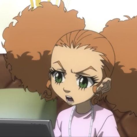 Jasmine Dubois, Cartoon Characters With Curly Hair, Jazmine Boondocks, Girl Rappers, Boondocks Pfp, Surreal Pictures, Character Paintings, Jazmine Dubois, Boondocks Cartoon