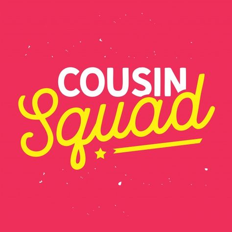 House Typography, Cousin Squad, Vector Hand, Family House, Premium Vector, Typography