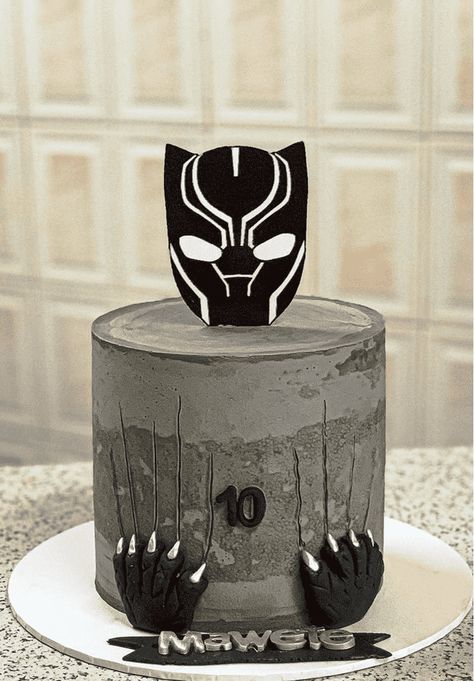 Black Panther Cake Ideas, Wakanda Forever Cake, Wakanda Cake, Black Panther Party Ideas, Black Panther Birthday Cake, Black Panther Cake, Black Panther Symbol, Panthers Cake, Black Panther Birthday