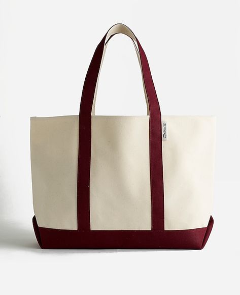 The Reusable Tote Bag in Colorblock | Madewell Womens Tote Bags, Luggage Bags, Top Handle, Reusable Tote, Madewell, Cotton Canvas, Color Blocking, Fashion Bags, Color Block