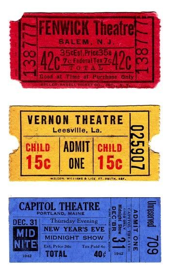 Vintage Theatre Ticket, Vintage Ticket Design, Theatre Ticket Design, Theatre Elements, Theater Ticket, Vintage Tickets, Broadway Tickets, Theatre Tickets, Vintage Ticket