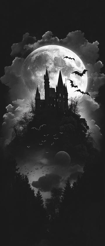 Get into the Halloween spirit with this creepy castle wallpaper, perfect for iPhone and Android users who enjoy gothic and spooky designs Gothic Fall Wallpaper, Gothic Aestethic, Fantasy Phone Wallpaper, Creepy Castle, Castle Wallpaper, Castle Halloween, Gothic Wallpaper, Trippy Wallpaper, Wallpaper For Iphone