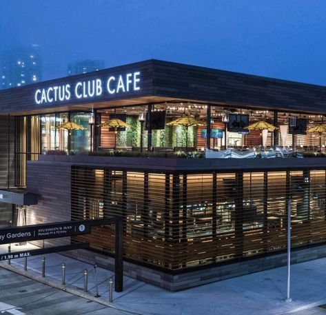 Rooftop Restaurant Design, Restaurant Exterior Design, Cactus Club, Modern Restaurant Design, Commercial Design Exterior, Restaurant Exterior, Interior Architecture Drawing, Entrance Gates Design, Bar Interior Design