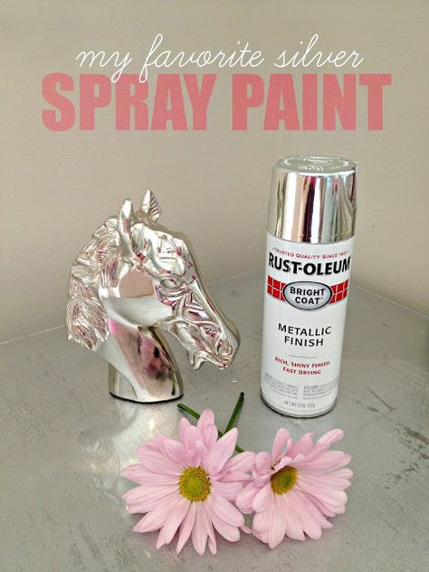 The best chrome silver spray paint to use! Do It Yourself Decoration, Silver Spray Paint, Silver Spray, Thrift Store Diy, Thrift Store Furniture, Desk Makeover, Ideas Hogar, Redo Furniture, Crafty Diy