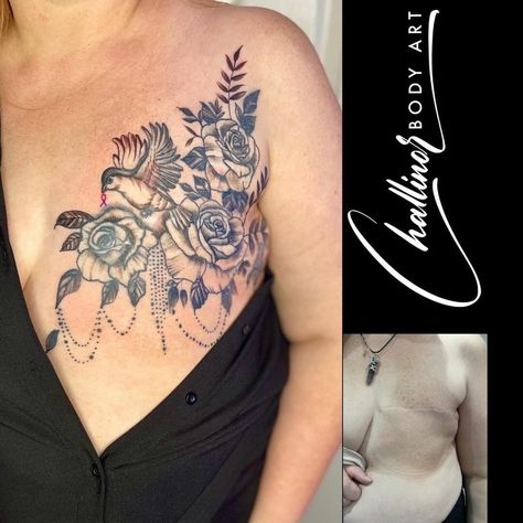 101 Best Flower Mastectomy Tattoo Ideas That Will Blow Your Mind! 13 Outsons Mastectomy Tattoo Ideas, Flat Closure Mastectomy Tattoo, Flat Mastectomy Tattoo, Post Mastectomy Tattoo, Mastectomy Tattoo Bilateral, Double Mastectomy Scar Tattoo, Chest Tattoo Flowers, Mastectomy Scar Tattoo, Violet Flower Tattoos